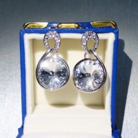 Anting Pesta Lapis Emas Perhiasan Swarovski Elements Fliz AS16043