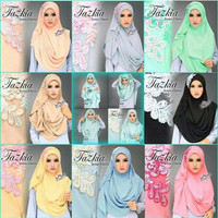 Turun Harga Pastan Tazkia - Jilbab Pashmina Instan 2 Face