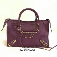 JUAL TAS BALENCIAGA CITY METALLIC EDGE 30 CM VIOLET GHW ORIGINAL