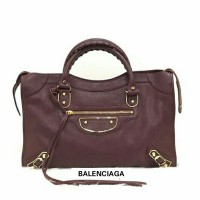 JUAL TAS BALENCIAGA CITY METALLIC EDGE 30 CM BORDEAUX GHW ORIGINAL