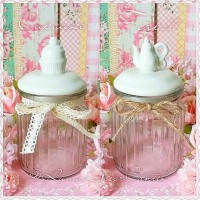 Jual Toples Tempat Wadah Kaca Glass Jar Cupcake Teapot Dekorasi Shabbychic Murah