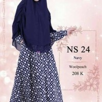 Gamis NS 24 navy, nibras hijab, munira MD 04 dongker