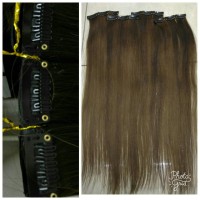 RAMBUT SAMBUNG CLIP100%RAMBUT ASLI 6 PCS.HAIR EXTENSION CLIP REAL HAIR