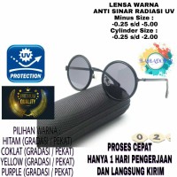 KACAMATA MINUS DENGAN LENSA WARNA ANTI SINAR UV SUNGLASSES MINUS