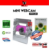 Webcam Mini Capit PC Camera Jepit Web USB+Microphone LED Color Packing