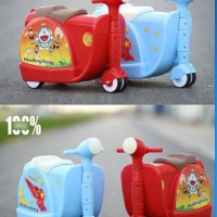Jual Sale BP045 Koper Anak Bentuk Scooter Ekonomis Luggage Trolley Tas Tro Murah