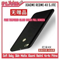 Jual Case Xiaomi Redmi 4X Carbon Fiber + Tempered glass Color Full Screen Murah