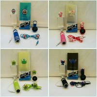 Jual Paket Hemat Karakter 4in ( Powerbank Slim Headset Superwide Tongsis ) Murah