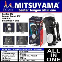 Jual Senter Mitsuyama MS-1216 Solar Cell Powerbank COB MS1216 Murah