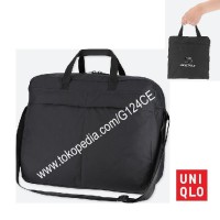 TAS TRAVEL LIPAT UNIQLO BOSTON POCKETABLE 402188 black hitam