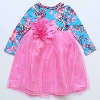 Jual Baju Muslim Anak - Gamis Tutu JW 10 Bunga Pink Biru Tan Limited Murah