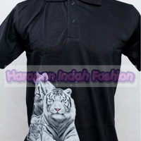 Baju 3D / Kaos 3D Kerah Glow In The Dark White Tiger
