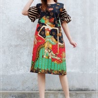 Jual BATIK DRESS KATUN WAYANG SHOULDER Murah
