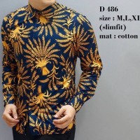 Jual Batik Slim Fit Pria - Kemeja Motif Keren D85 Murah