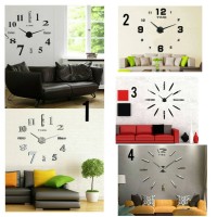 Jual DIY Giant Wall Clock / Jam Dinding Besar Alpha Number - Silver Murah