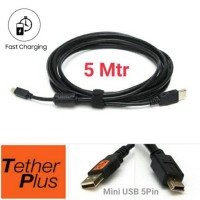 Jual TetherPlus 5 Meter USB 2.0 Mini-B 5 Pin Cable direct to DSLR + Velcro Murah