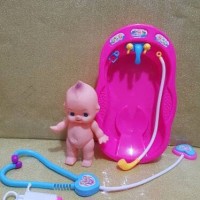 mainan bayi karet plus bak mandi dan peralatan dokter
