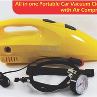 Jual 2 in 1 Tire Inflator Pump Air Compressor Portable Car Vacuum Cleaner N Murah