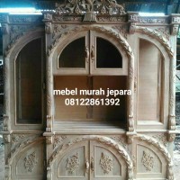 lemari hias manohara ukir, lemari hias jati, mebel jepara