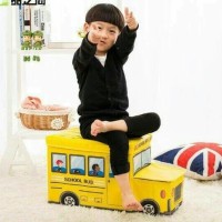 Jual Yellow BUS KOTAK Tempat MAINAN BENTUK MOBIL TOY STORAGE ORGANIZER BUS Murah