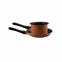 Jual Maspion Pastela Set Panci Susu 14 cm + Fry pan 20 cm - orange Murah