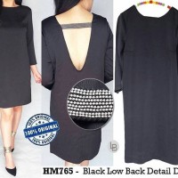 Jual NK5691 D840 Hnm black low back detail dress ori KODE MP5691 Murah