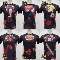 Jual KAOS ANIME ANAK/DEWASA NARUTO AKATSUKI DEIDARA PAIN UCHIHA ITACHI TOBI Murah