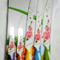 Jual Pisau Keramik Isi 5 Motif Bunga - Pisau Keramik Murah