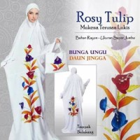 Jual Mukena Bali LUKIS ABAYA ROSY TULIP Terusan Motif Bunga Super Jumbo Murah
