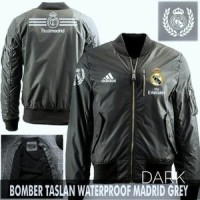 Jual Jaket Bomber Bola Real Madrid Dark Grey Murah