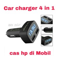 Jual CHARGER MOBIL / CAR CHARGER 4 in 1 USB LED Biru Murah