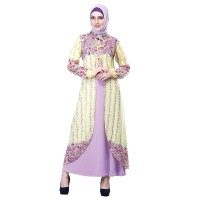 Baju Muslim Wanita - Gamis - Warna Kuning Kombinasi