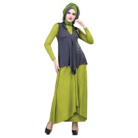 Baju Muslim Wanita - Gamis - Warna Abu-Hijau
