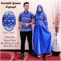 Jual Couple Gamis Prada Zigzag Syari Baju Sarimbit Batik Seragam Sepasang Murah
