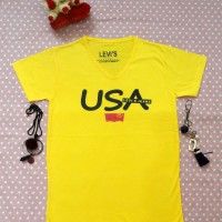 Jual Kaos Tumblr Lengan Pendek USA Kuning Murah