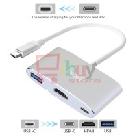 USB C/USB Type C 3 In 1 To USB 3.0 Female/HDMI/USB Type C 3.1 Hub