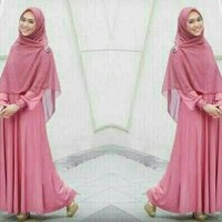 READY OKI SALEM SET HIJAB GAMIS MAXI + PASHMINA + BROSS BUSUI