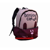 Jual New Bapckpak Tas Ransel Laptop Bonjour Cat MAROON Murah