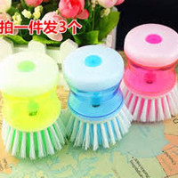 Jual Sikat Pembersih Panci Piring Inovatif dgn Wadah Dispenser Sabun Warna Murah