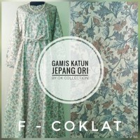 Jual Gamis Katun Jepang Original Motif Rangkaian Bunga Murah