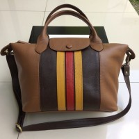 Tas Longchamp Spinil Kombinasi Kulit Asli