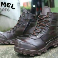 sepatu murah Boots safety camel kulit asli free kaos kaki