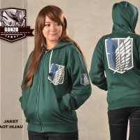Jual jaket AOT hijau hoodie attack on titan Murah