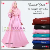 Jual Long Dress Maxi Wanita Muslim polos busui XL risma Murah