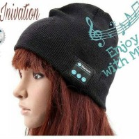 Jual Topi Kupluk + Headset Bluetooth | Wireless headphone black ORIGINAL Murah