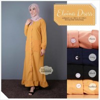 Jual Long Dress Maxi Wanita Muslim busui polos elvina L Murah