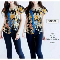 Jual Atasan Batik Etnik Tribal Kantor Modern Wanita VN361 Murah
