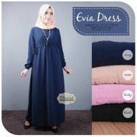 Jual Long Dress Maxi Wanita Muslim polos evia Murah