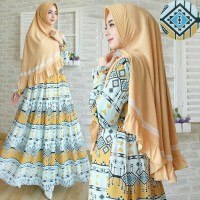 READY SISESA SYARI PREMIUM MUSTARD GAMIS MAXI BERGO KHIMAR BUSUI XL