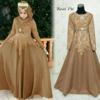 Jual gamis brukat / baju muslim / maxi dress / gaun pesta / rok 605 Murah